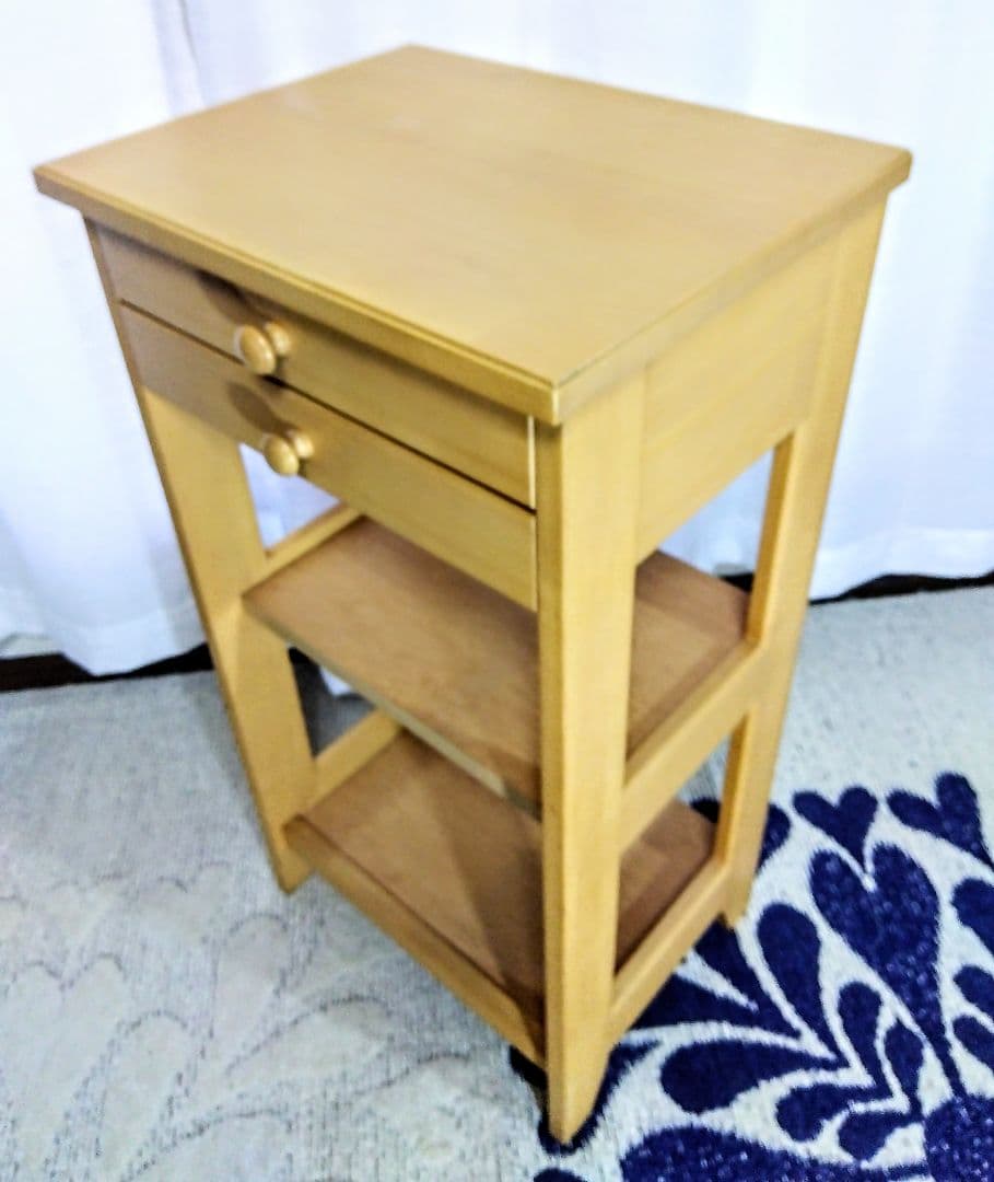 ナチュラルウッド サイドテーブル　サイドキャビネット　ナイトテーブル