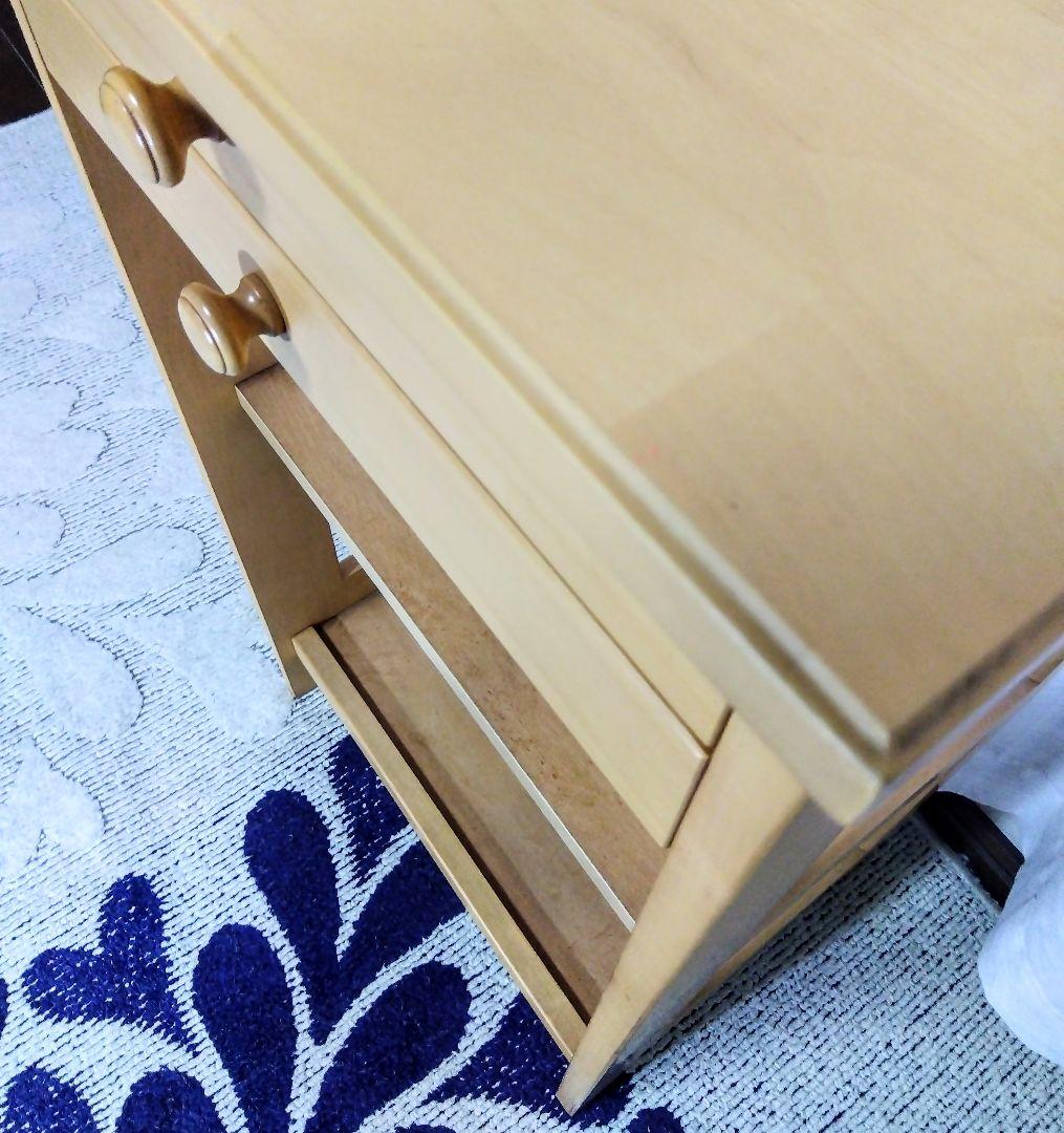 ナチュラルウッド サイドテーブル　サイドキャビネット　ナイトテーブル