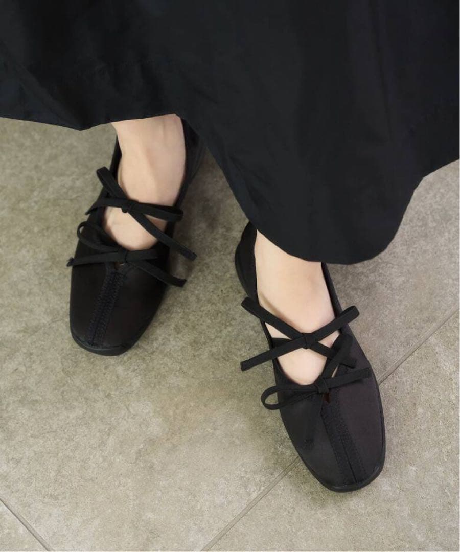 新品未使用 LE TALON Lダブルリボンバレリーナ ブラック 23.5