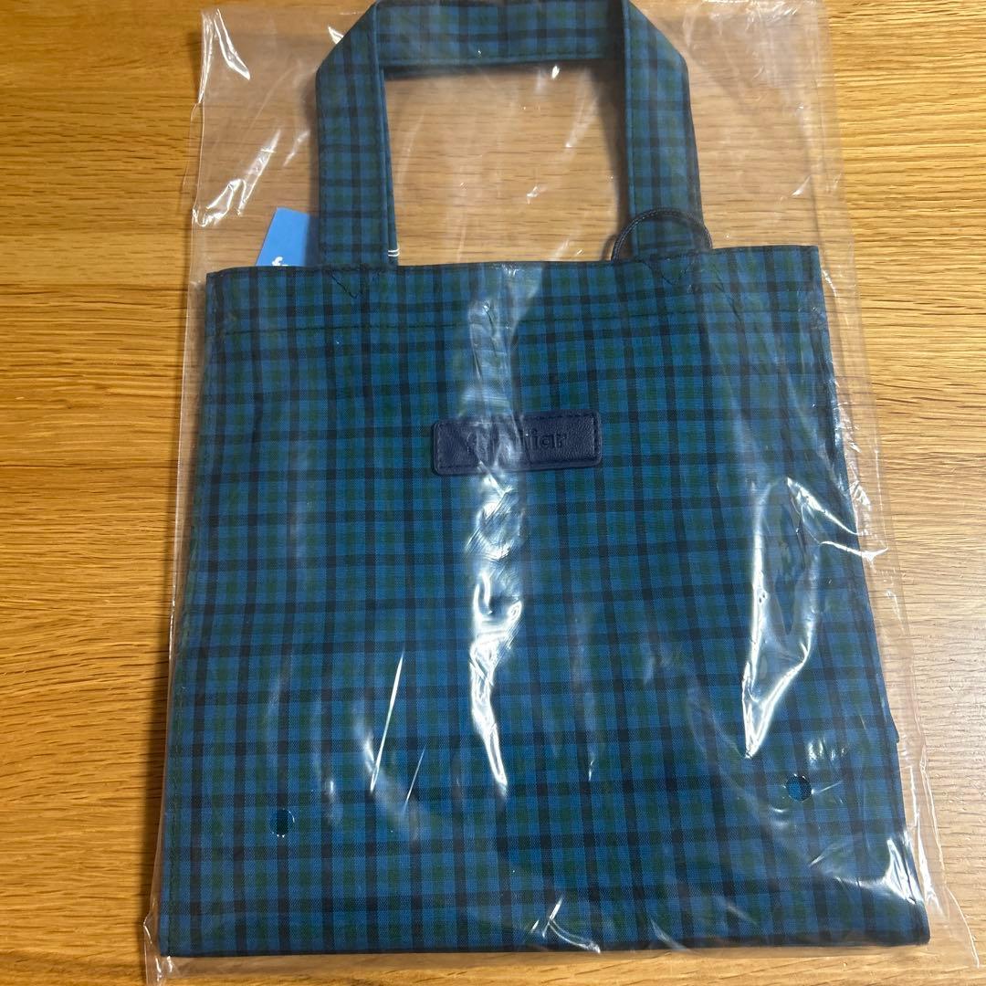 ファミリア トートバッグ familiar チェック 青 小 XB ブルー