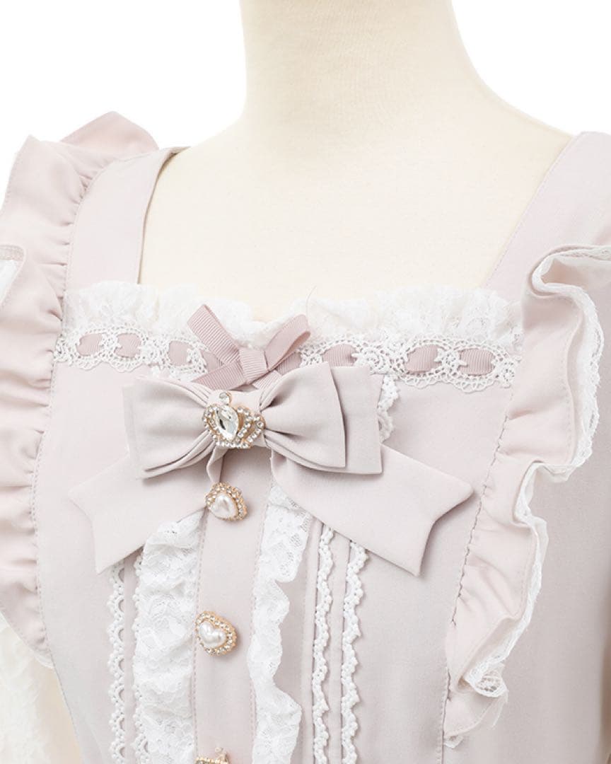 【LIZLISA】ティアラリボンティアードワンピース ピンク