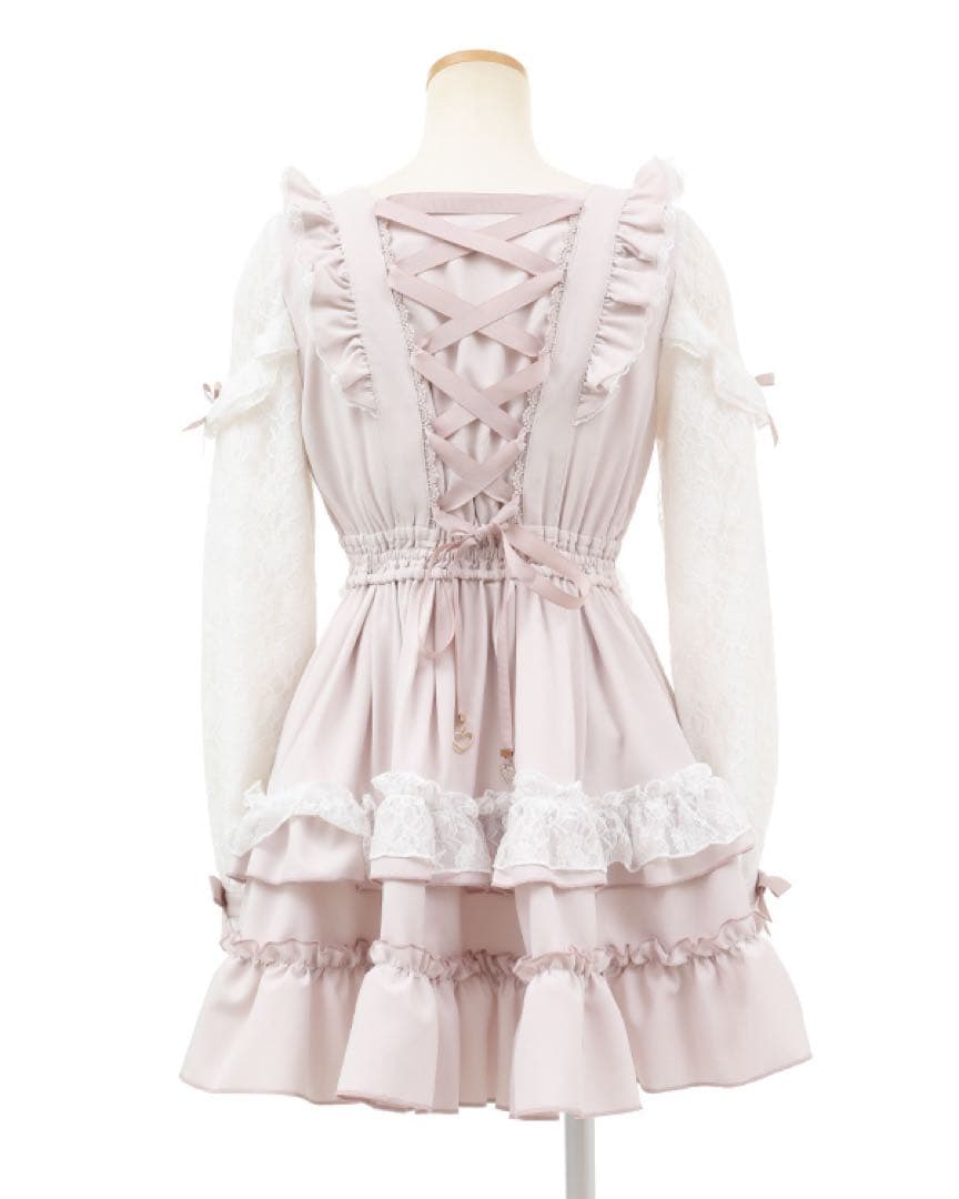 【LIZLISA】ティアラリボンティアードワンピース ピンク