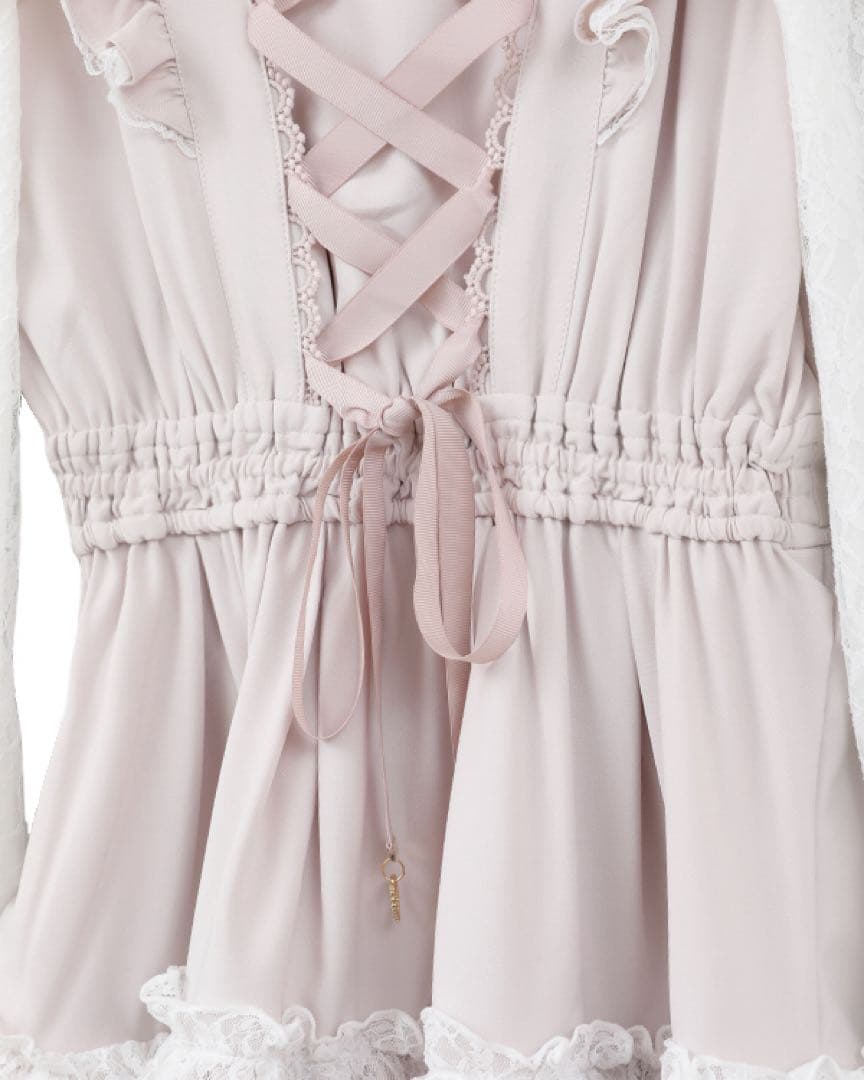 【LIZLISA】ティアラリボンティアードワンピース ピンク