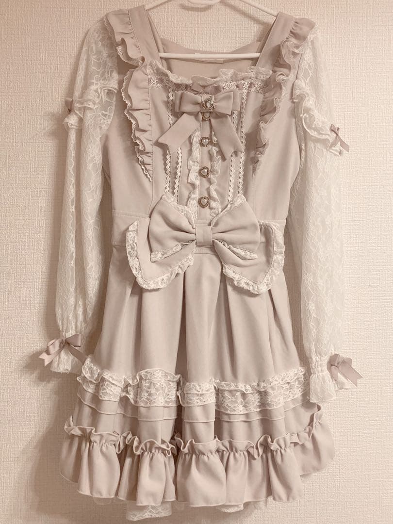 【LIZLISA】ティアラリボンティアードワンピース ピンク