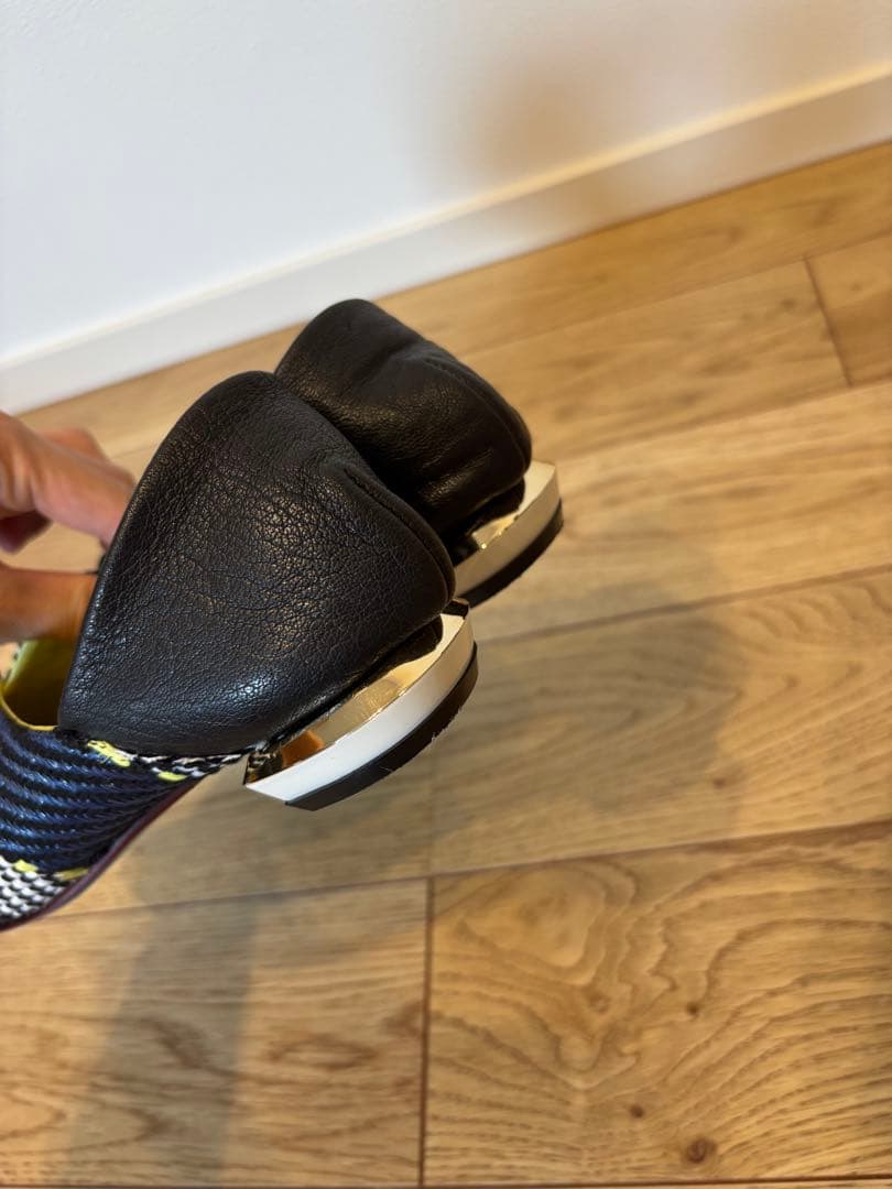 MANA / マナ、フラットシューズ、ネイビー×イエロー、36/23cm