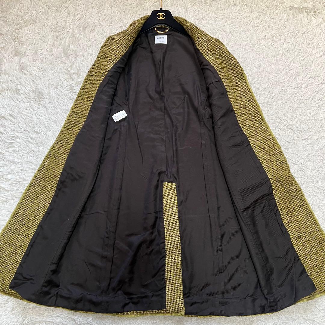 美品 MOSCHINO ツイード ロングコート 42サイズ イタリア製