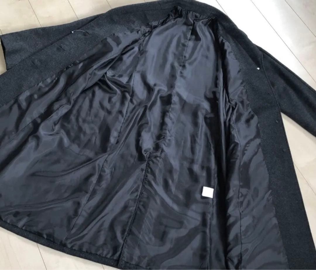 ☆未使用☆ ウエストベルト ロングコート カシミヤ混 大きめサイズ 3L グレー