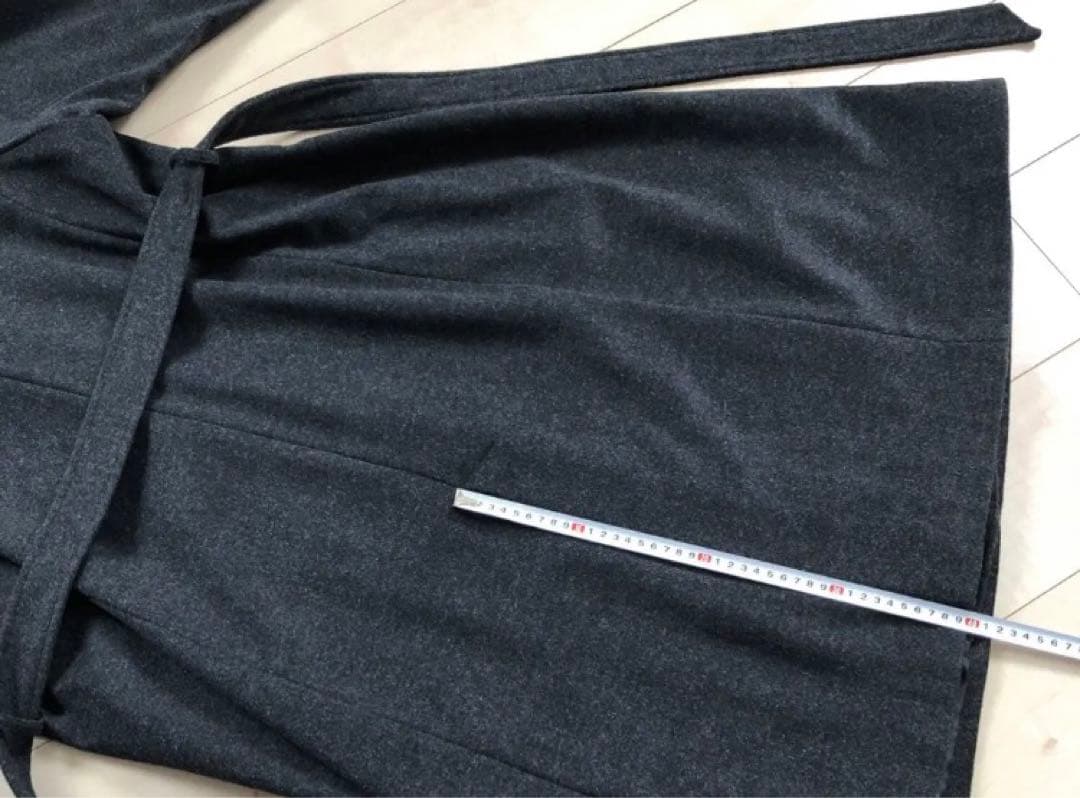 ☆未使用☆ ウエストベルト ロングコート カシミヤ混 大きめサイズ 3L グレー