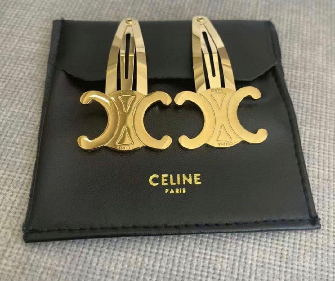 CELINE スナップ ヘアクリップ 2つセット