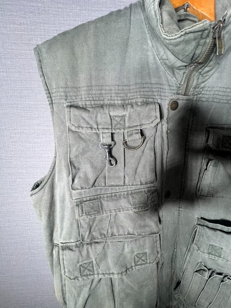 【ヴィンテージ】TODAYS NEWS 多機能フィッシングベスト M カーキ
