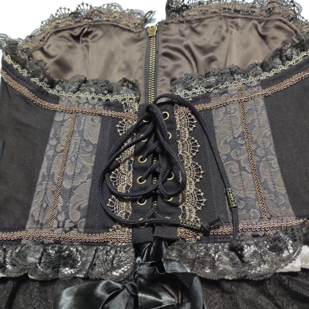 【未使用】 ozz croce 裾レースシフォン ビスチェ　ブラウン