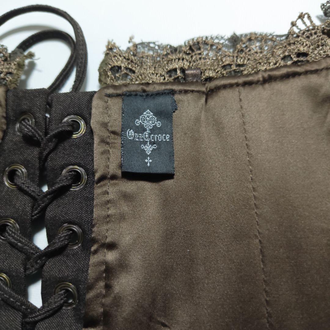 【未使用】 ozz croce 裾レースシフォン ビスチェ　ブラウン