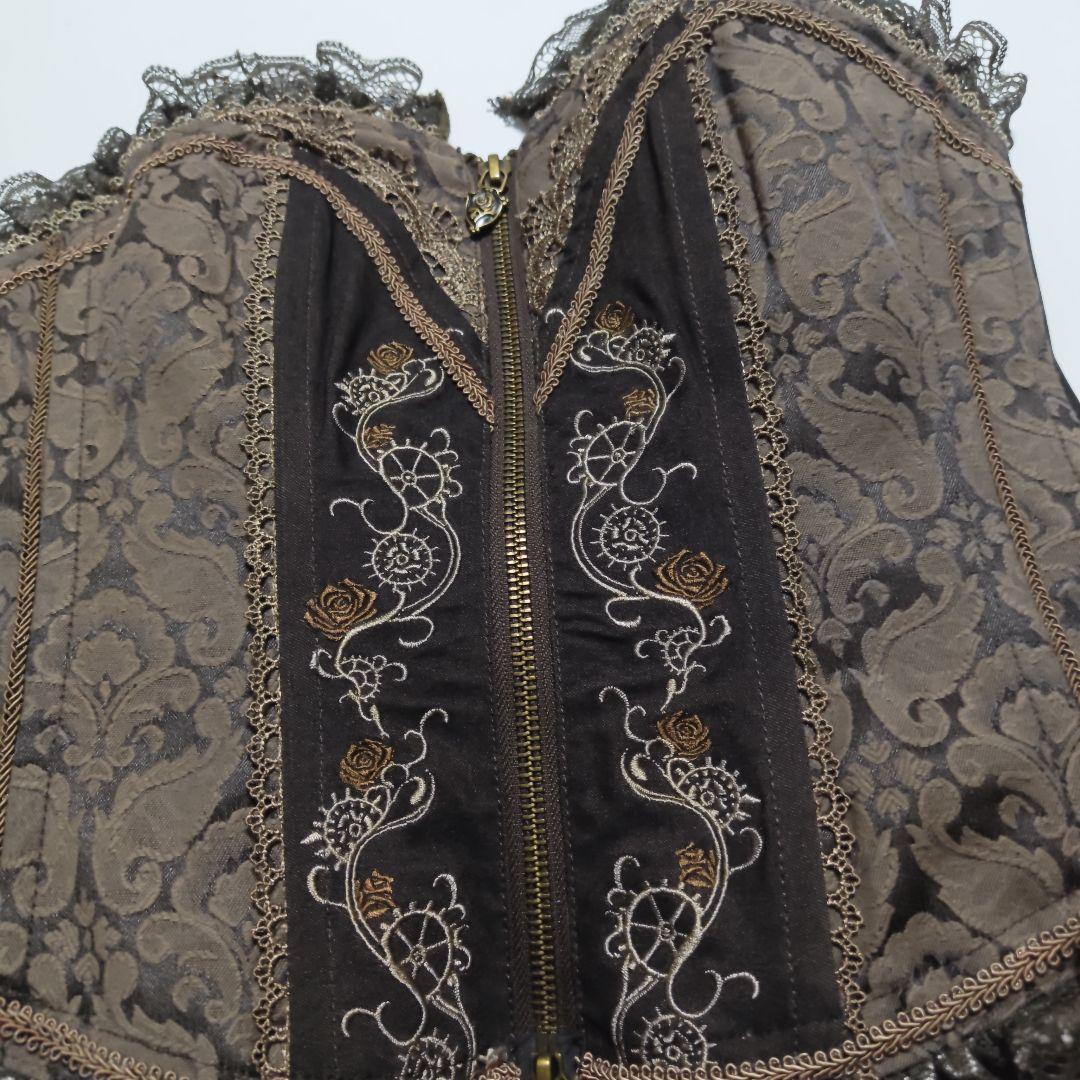 【未使用】 ozz croce 裾レースシフォン ビスチェ　ブラウン