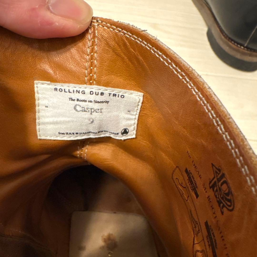 ローリングダブトリオ キャスパー ChromeExcelレザーブラックサイズ9