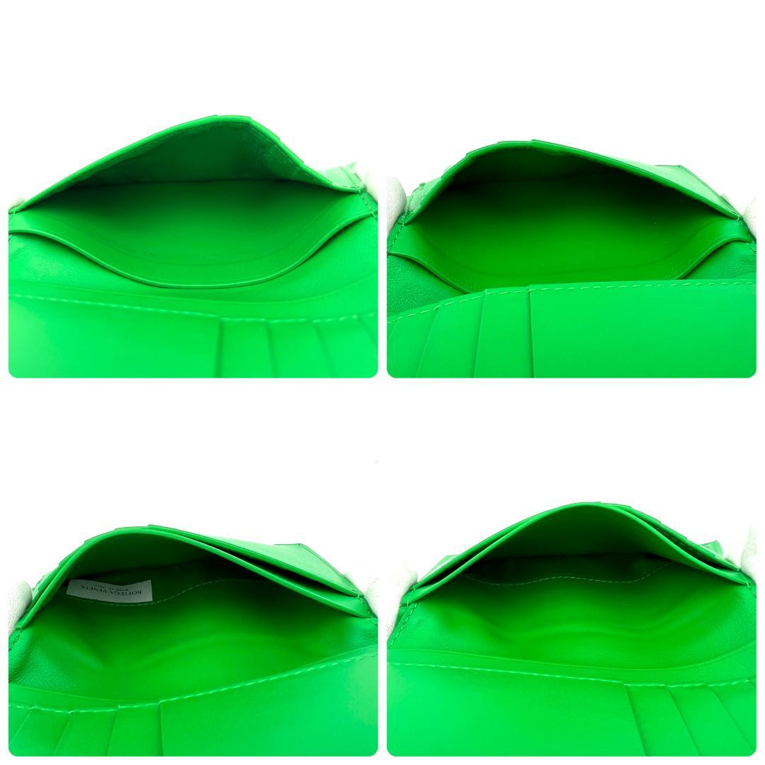 ボッテガヴェネタ マキシイントレチャート コンパクトジップウォレット 緑 599