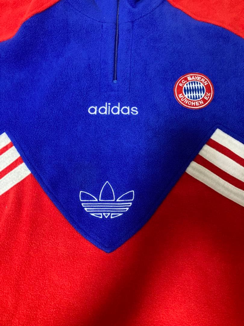 バイエルンミュンヘン　90s アディダス　トレフォイル　ハーフジップ　フリース