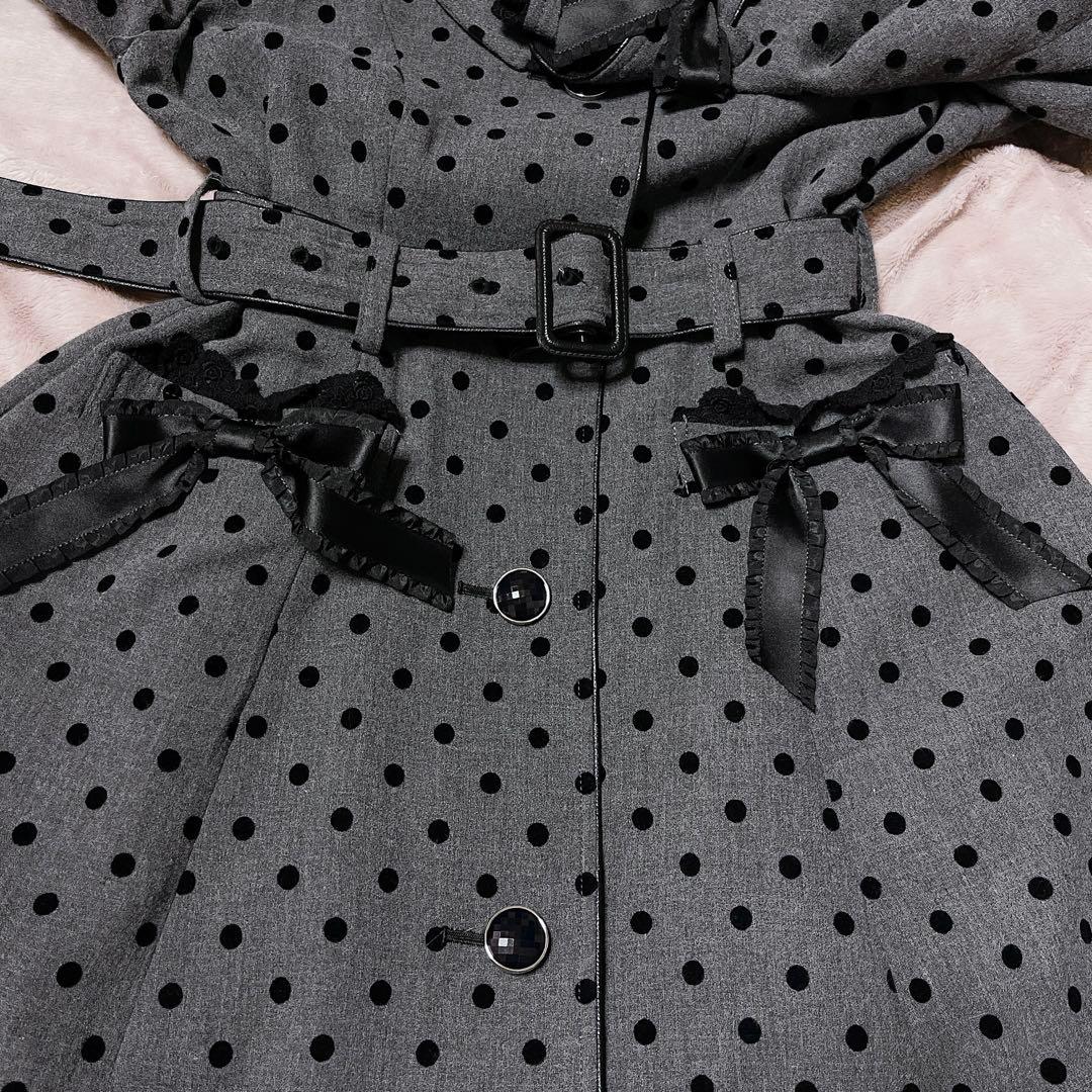 【BABY】ドットフロッキーコート　グレー