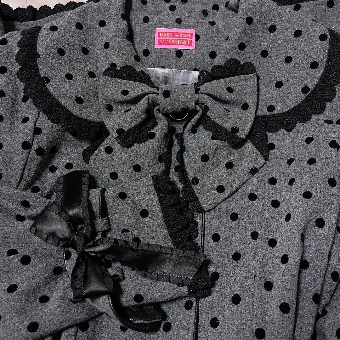 【BABY】ドットフロッキーコート　グレー