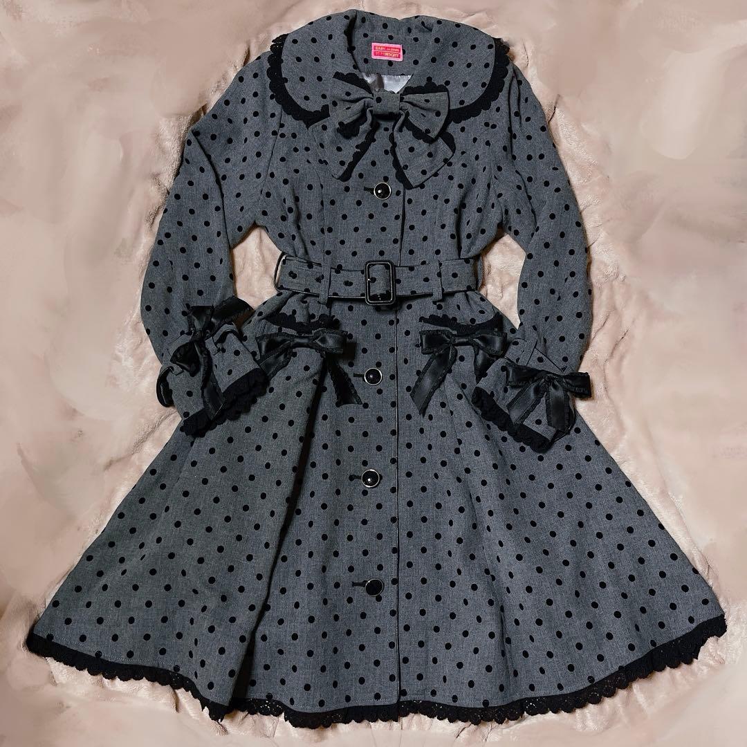 【BABY】ドットフロッキーコート　グレー