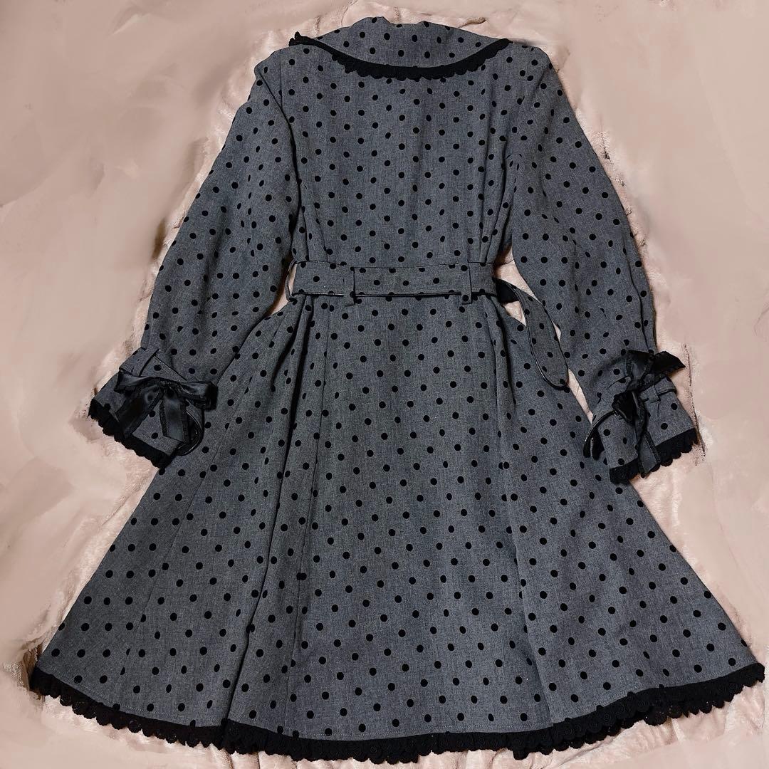 【BABY】ドットフロッキーコート　グレー