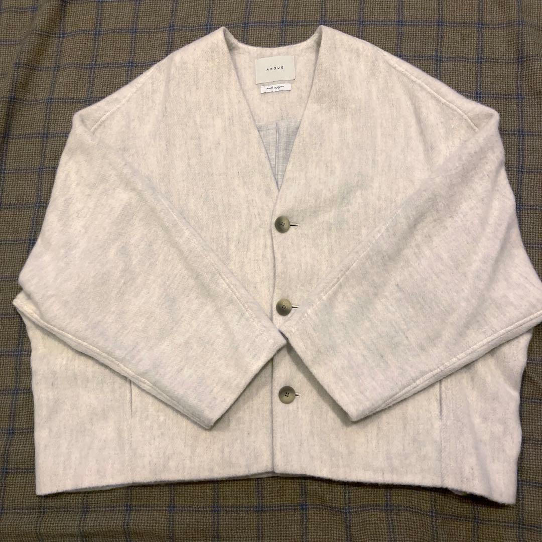 ジャケット・アウター BISHU-WOOL SHAGGY SHORT JACKET COAT/CLAY