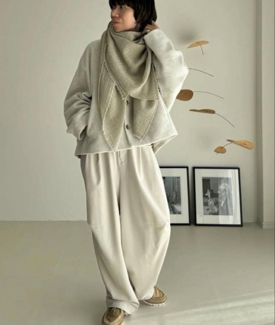 ジャケット・アウター BISHU-WOOL SHAGGY SHORT JACKET COAT/CLAY