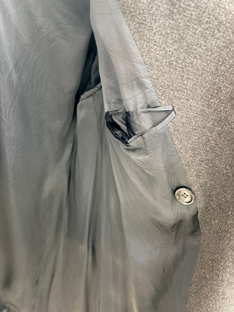 ARMANI collezioniウールロンクダブルコート ダークグレー