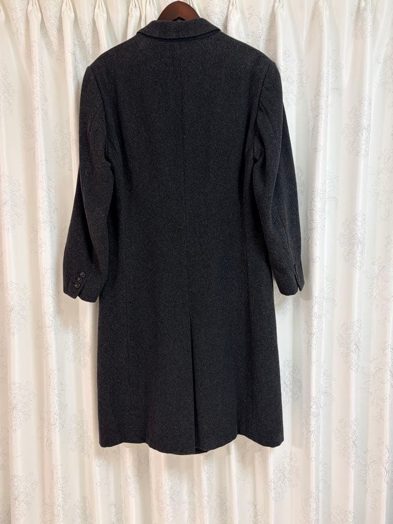 ARMANI collezioniウールロンクダブルコート ダークグレー