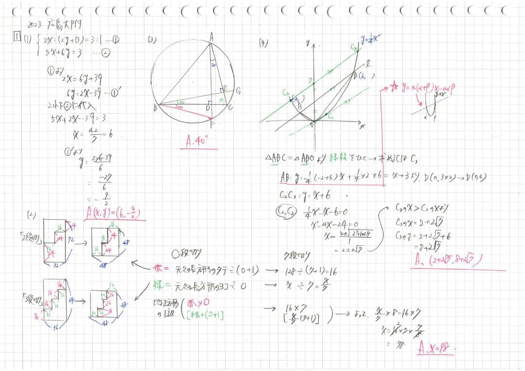 塾講師オリジナル 数学解説(動画付) 広島大附 2018-25 高校入試 過去問