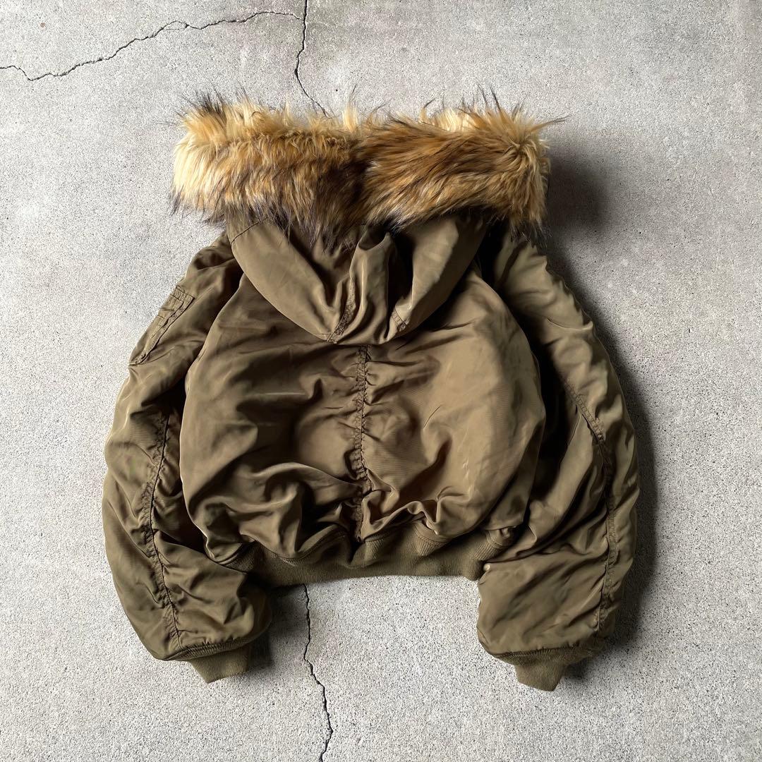 N2B flight bomber jacket N-2B khaki 短丈 M