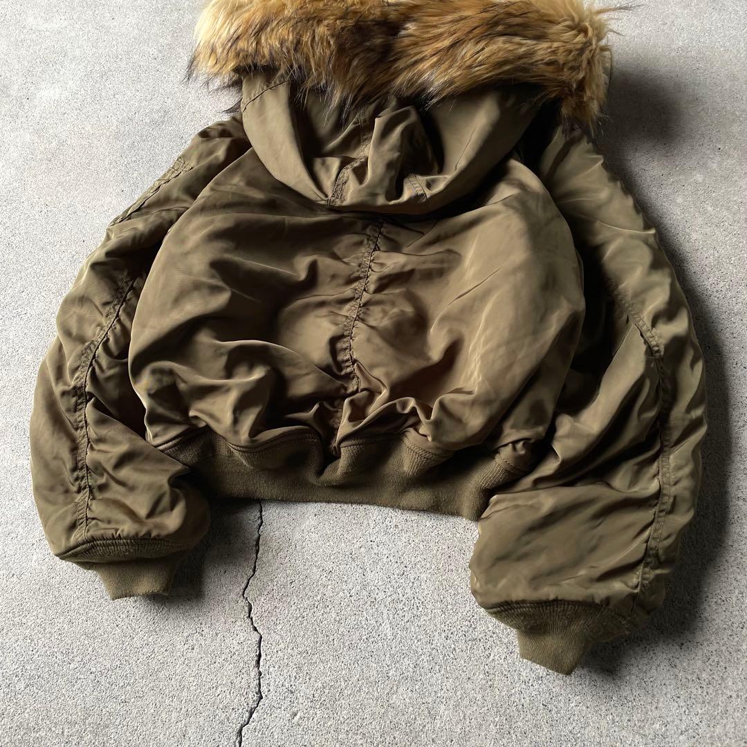 N2B flight bomber jacket N-2B khaki 短丈 M