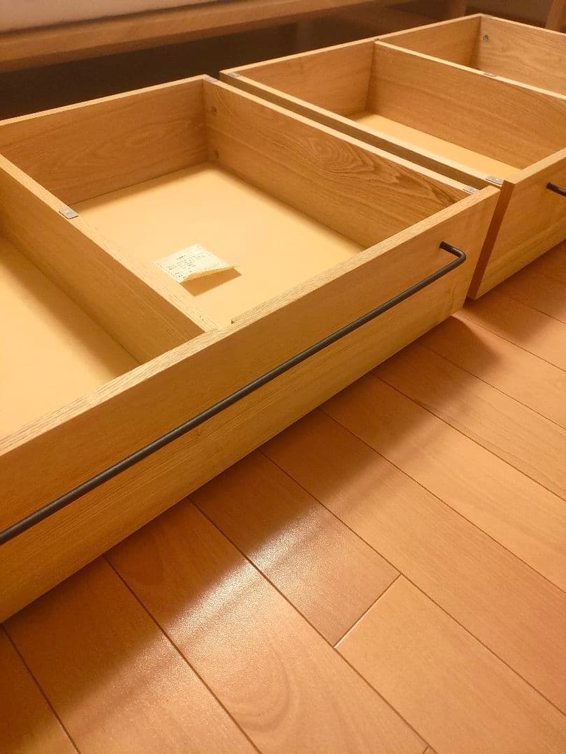 ◆2個セット◆ 無印良品 木製ベッドフレーム下収納 引き出しキャスター付 タモ