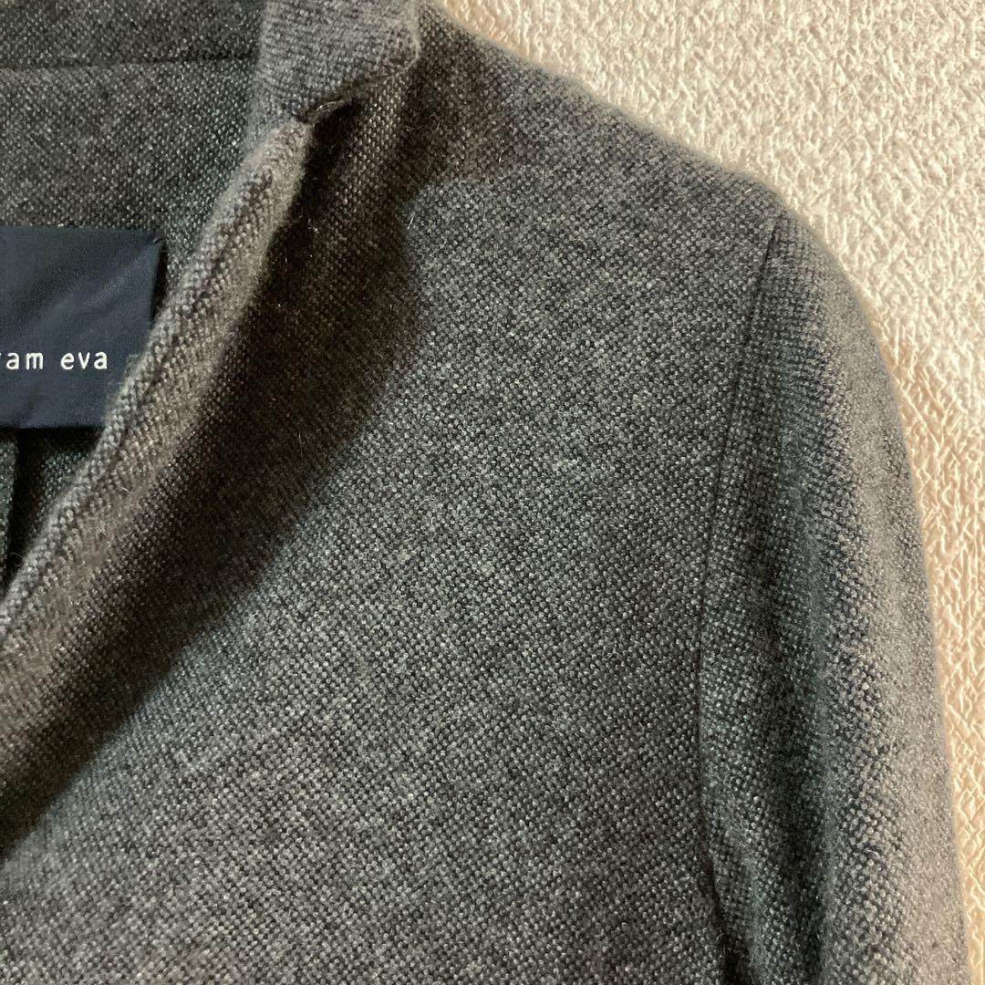 evam eva カシミヤ ヘンプ ロングコート グレー 系　定価約8万円