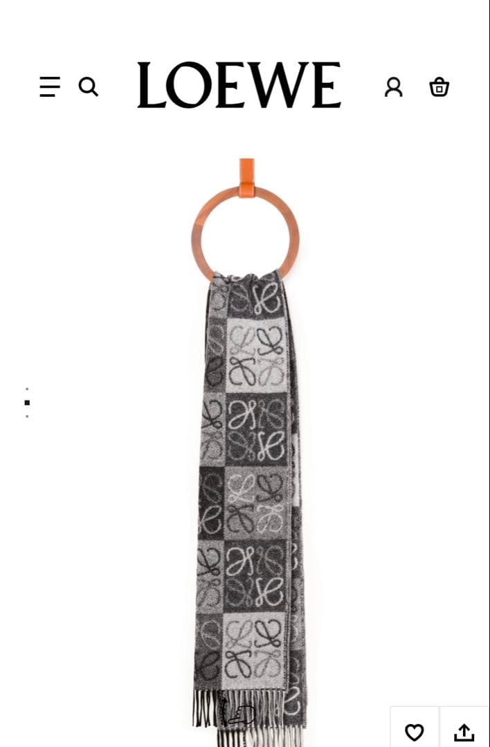 【新品未使用】ロエベ　チェッカーボードスカーフ(ウール&カシミヤ)