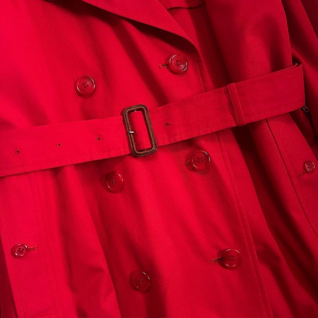 Burberrys マキシ丈 ダブルトレンチコート ウールライナー 赤 L 美品