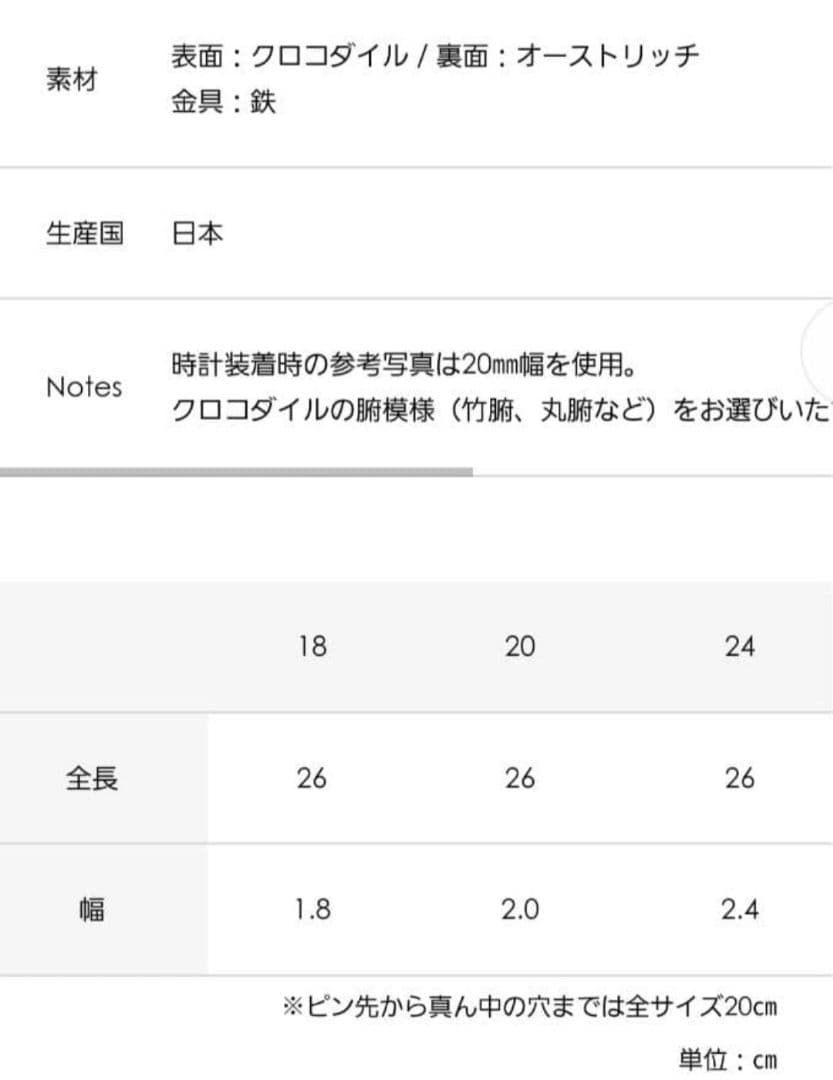 THE SOLE ザソール　 時計 NATOベルト クロコダイル 20mm
