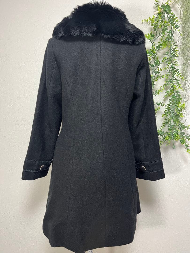 LIZ LISA リズリサ　パールリボンビット　コート ブラック ファー 黒