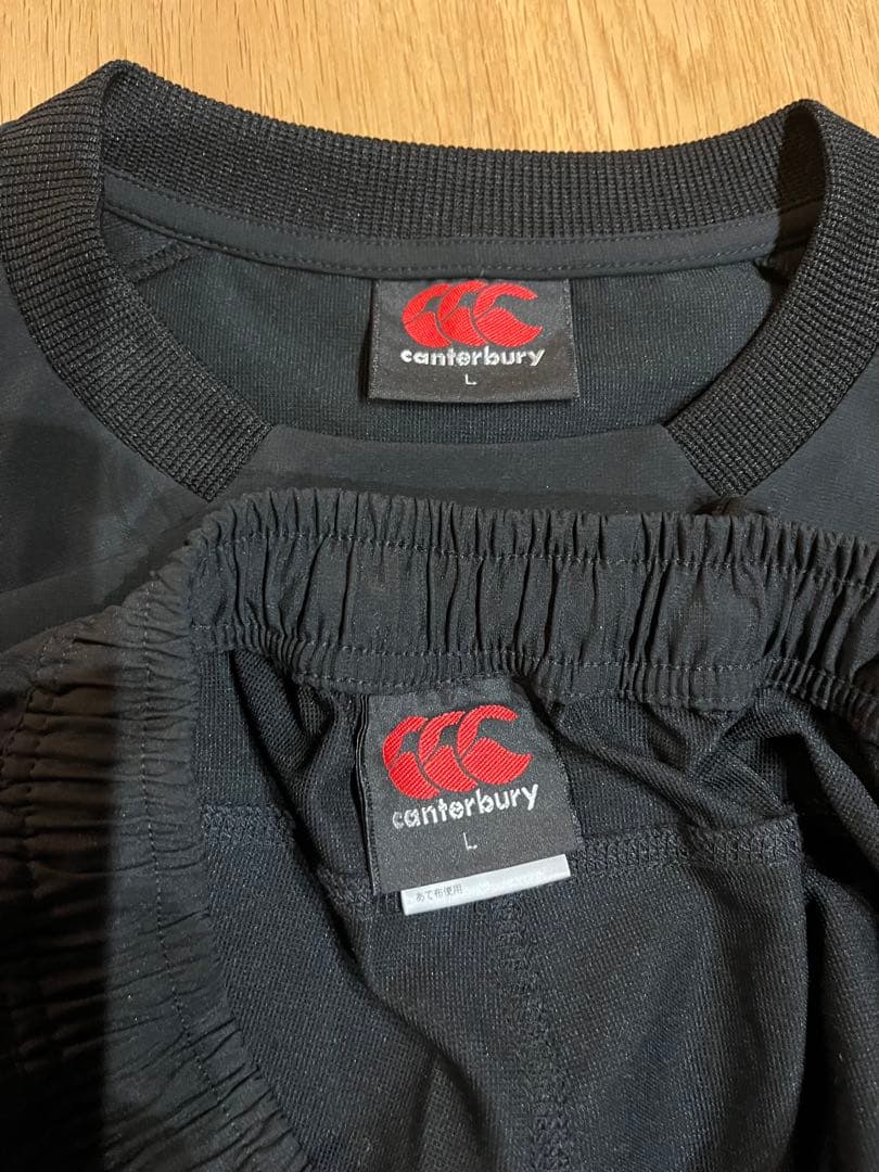 canterbury ウインドピステ　L ブラック　上下セット