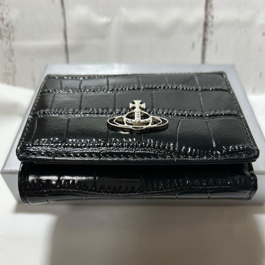 【ショッパー付き】VivienneWestwood♡三つ折財布　ブラック