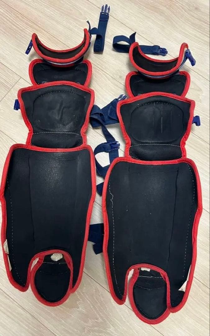 軟式一般用/キャッチャー防具　ネイビー/ホワイト/レッド