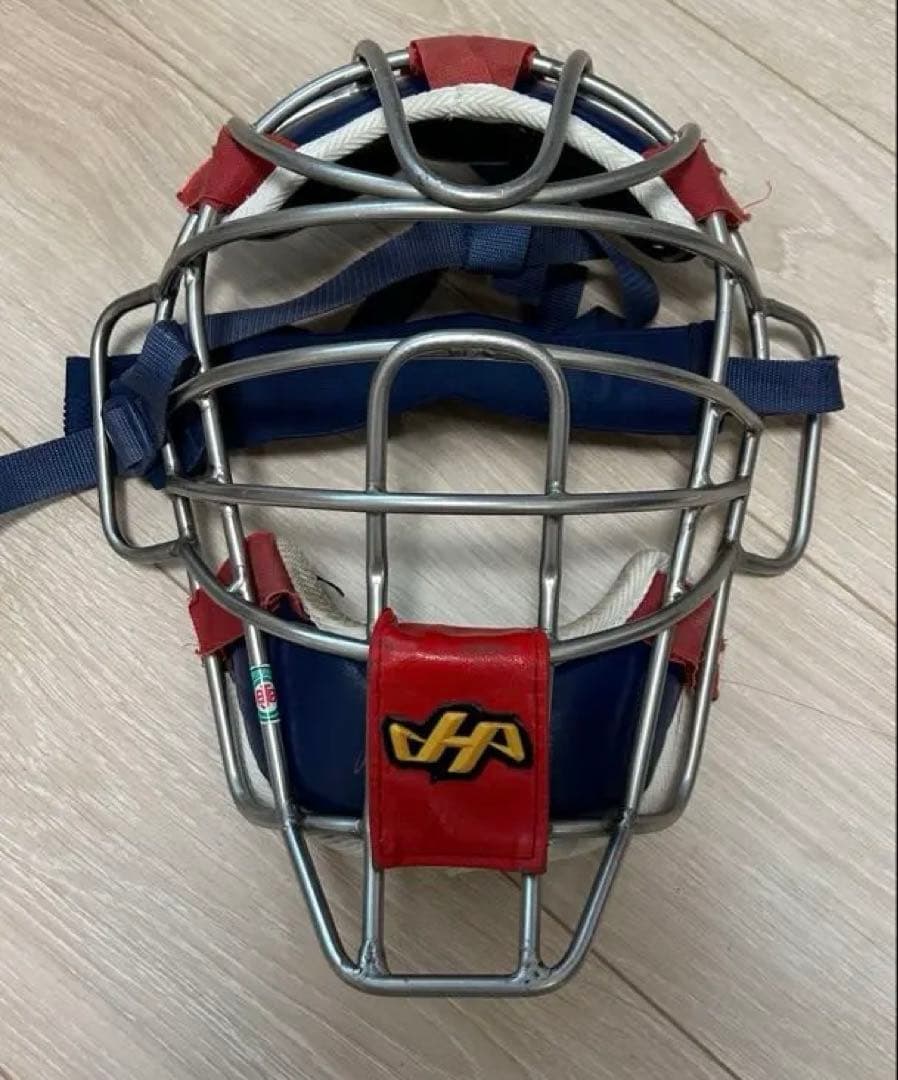 軟式一般用/キャッチャー防具　ネイビー/ホワイト/レッド