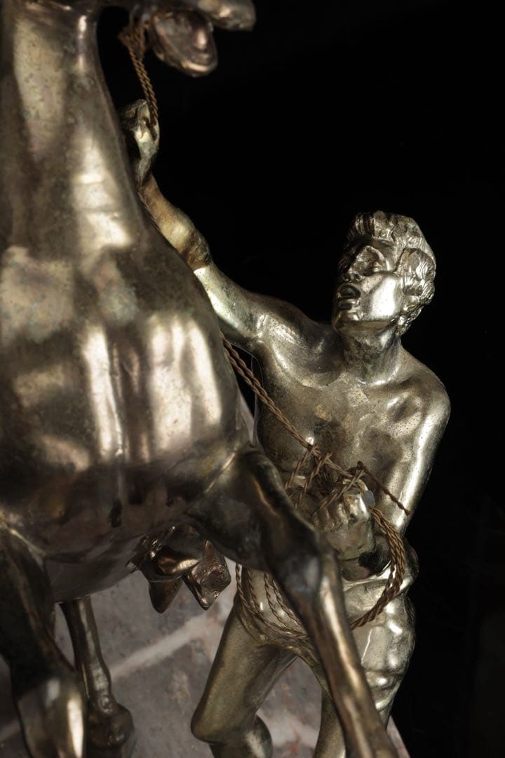 【西洋刻美術】フランス作家 金属彫刻像 『Marly horse マルリーの馬』