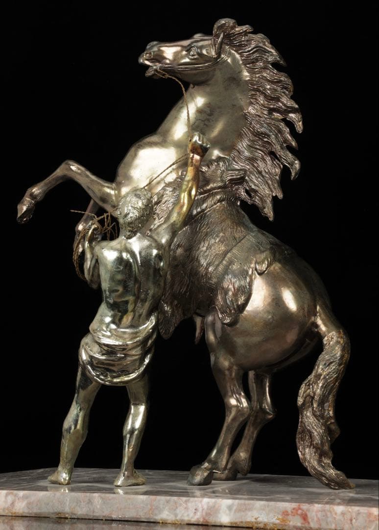 【西洋刻美術】フランス作家 金属彫刻像 『Marly horse マルリーの馬』