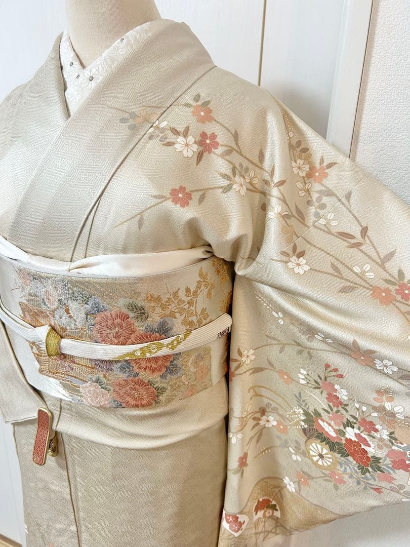 美品　未使用　しつけ糸付き　正絹訪問着　フルセット4点　松屋誂製　入学式　七五三