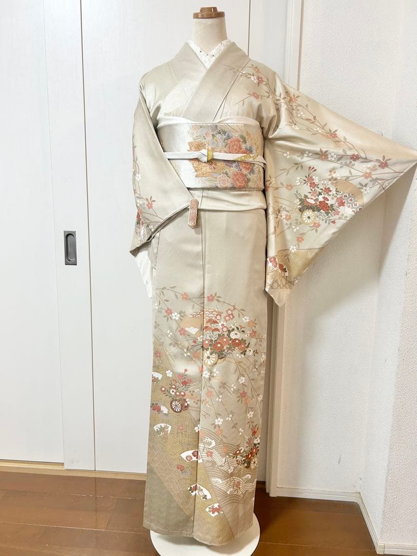 美品　未使用　しつけ糸付き　正絹訪問着　フルセット4点　松屋誂製　入学式　七五三