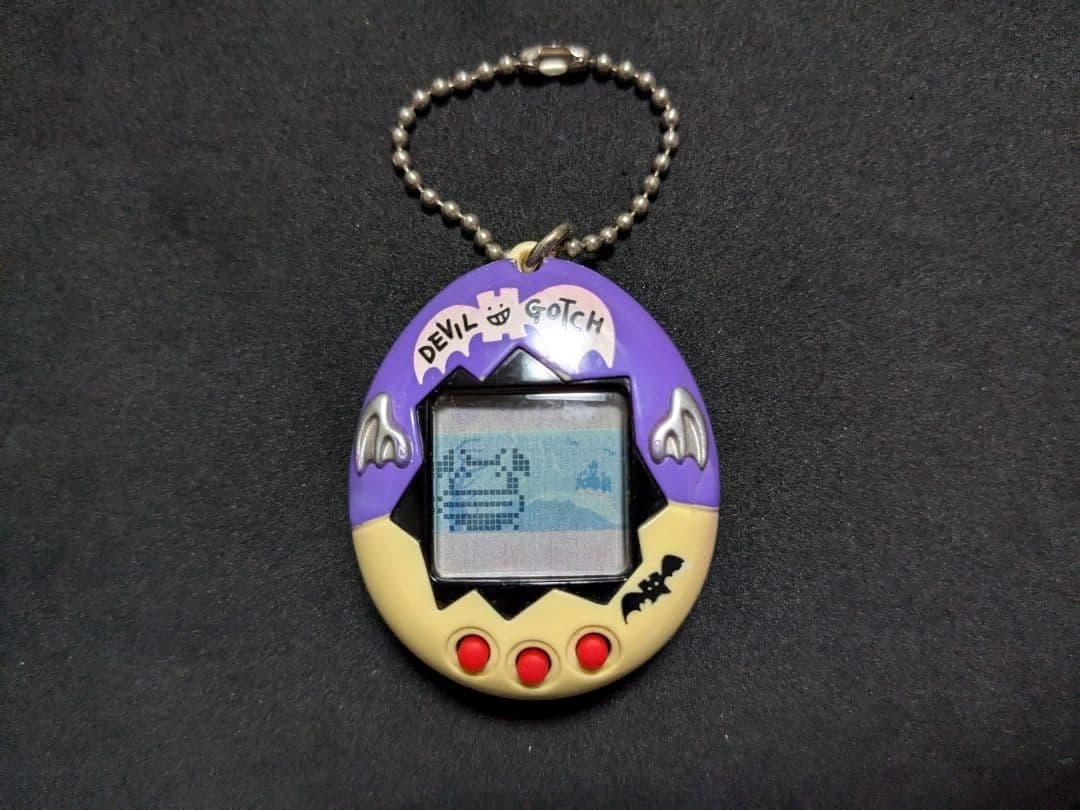 【動作確認済】デビルっちのたまごっち　パープルホワイト　日焼けあり　SHB69