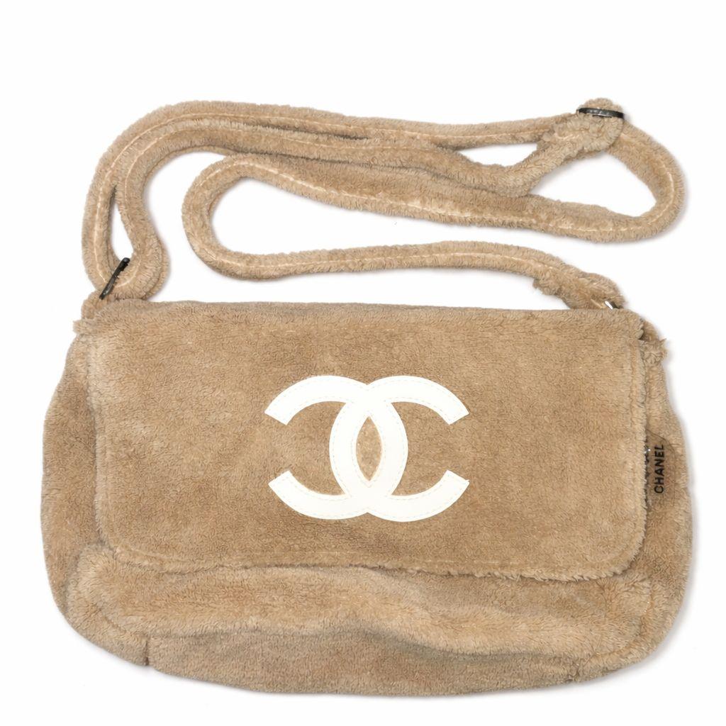 CHANEL ベージュ スエード ショルダーバッグ