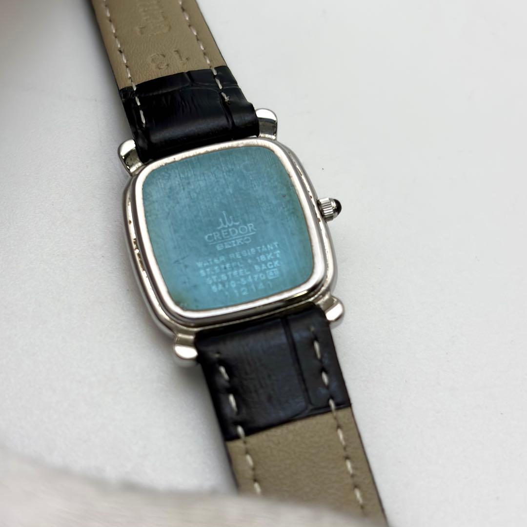 希少✨ SEIKO クレドール 腕時計 メンズ 18K ダイヤベゼル スクエア
