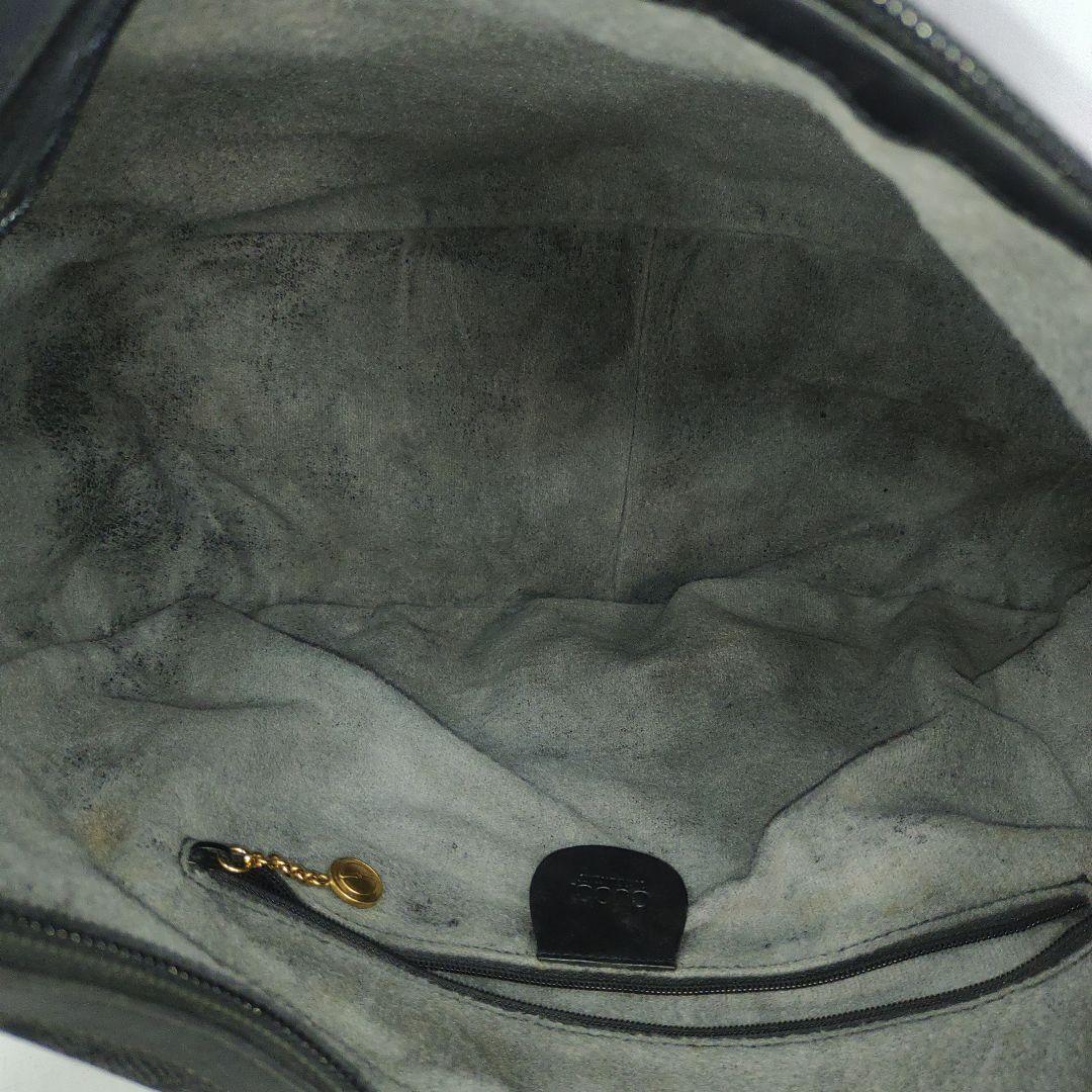 グッチ 三日月 ワンショルダーバッグ レザー×キャンバス 肩掛け GG柄 黒