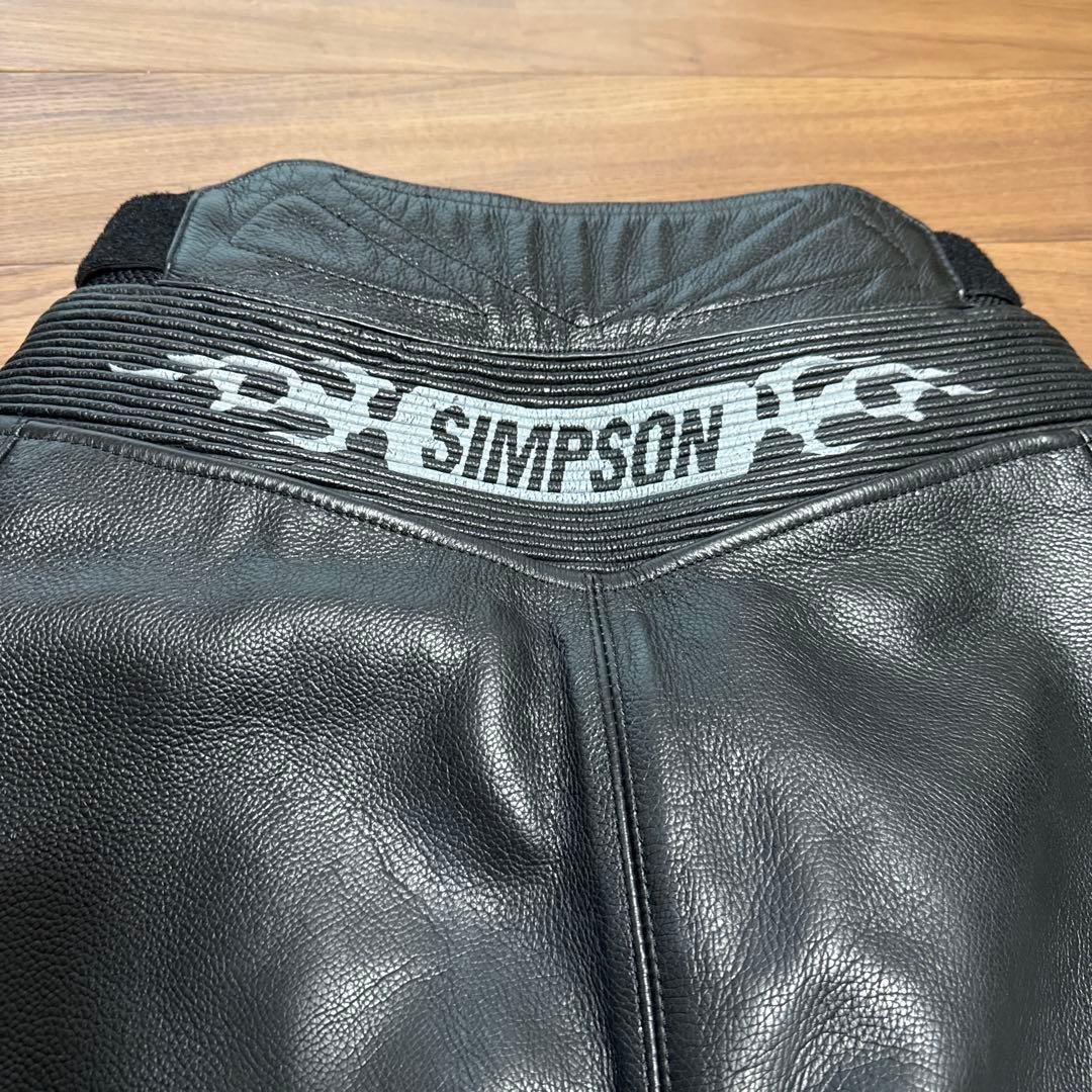 SIMPSOM レザー バイクパンツ 黒